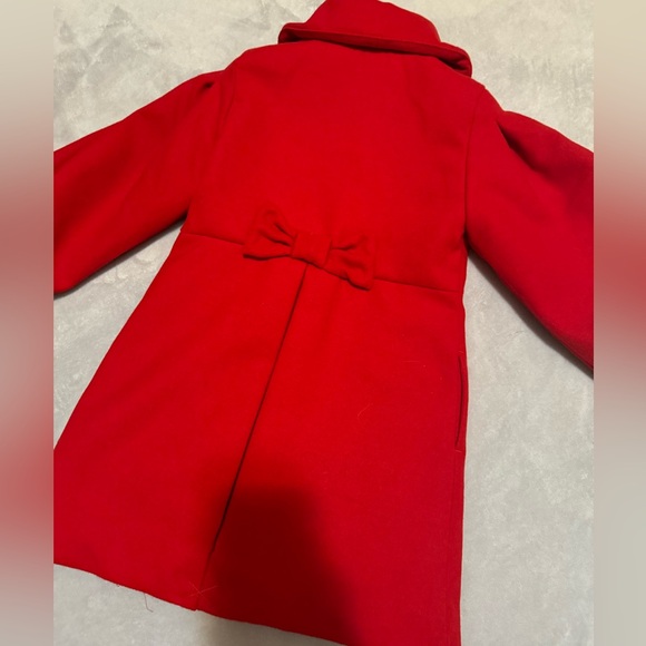 Janie and Jack Red Girl’s Coat (3-4) and Matching Hat (4-5) - Picture 7 of 9